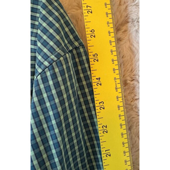 Duluth‎ Trading Shirt L Wrinkle Fighter Untucked Long Sleeve Button Green Plaid - Picture 11 of 11